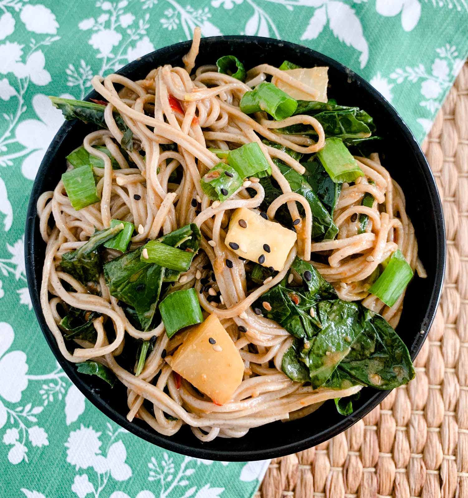 sesame noodles with kohlrabi