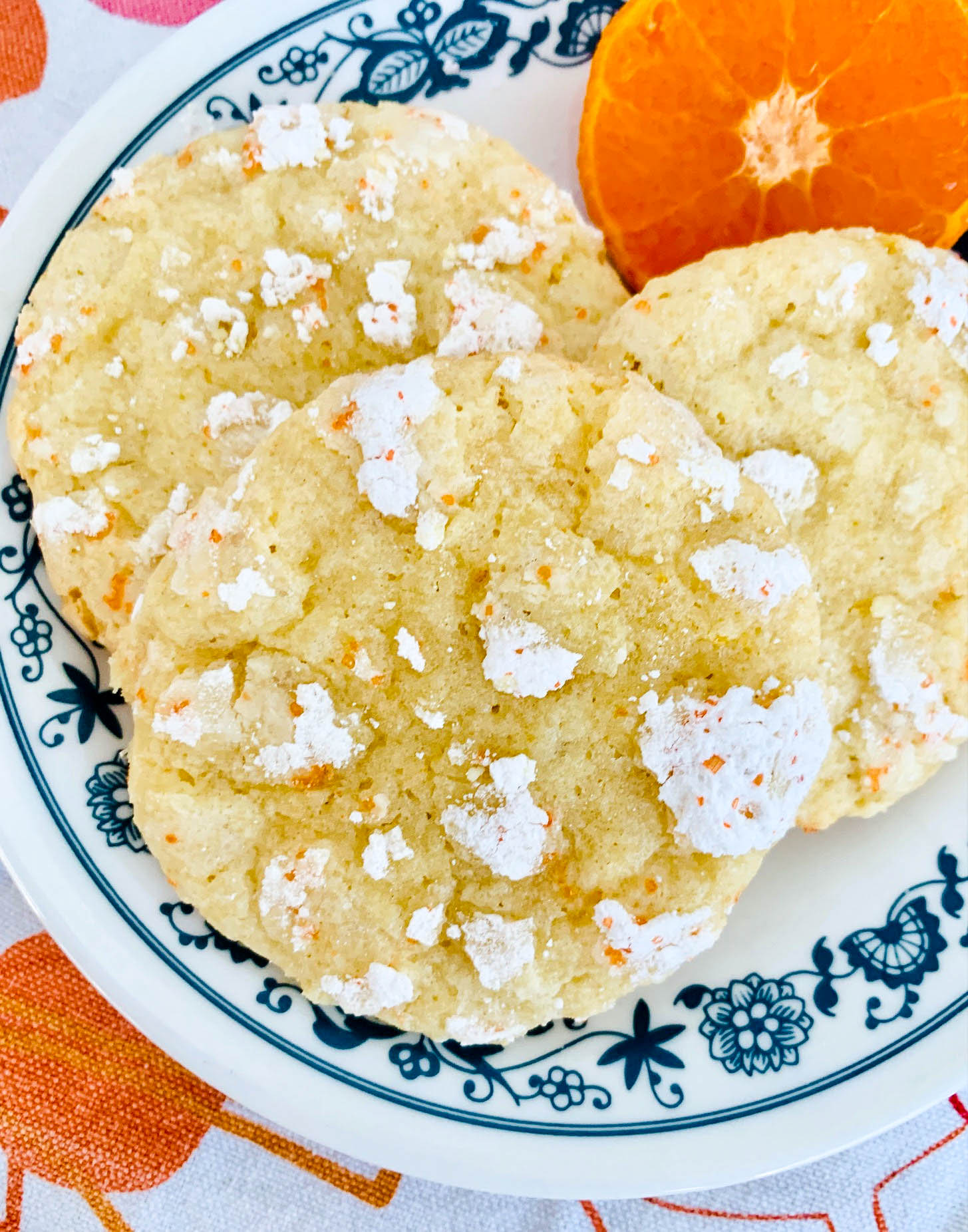 mandarin orange crinkle cookies