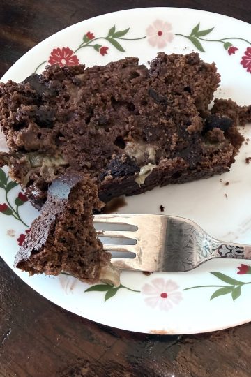 Rhubarb Double Chocolate Loaf Cake